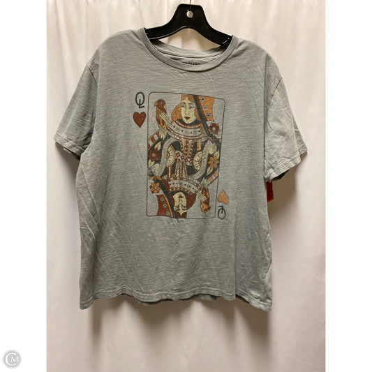 Top Short Sleeve By Lucky Brand In Grey, Size: L