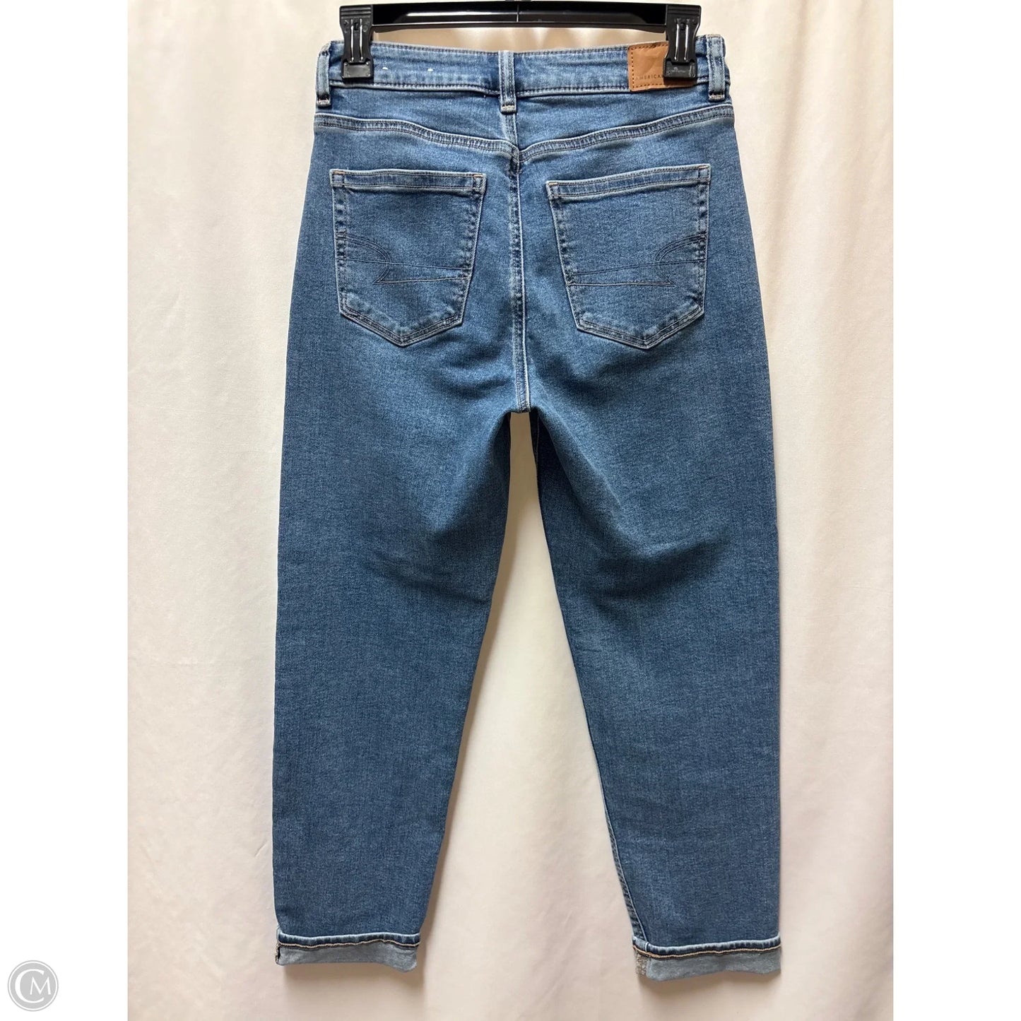 Jeans Straight By American Eagle In Blue Denim, Size: 2