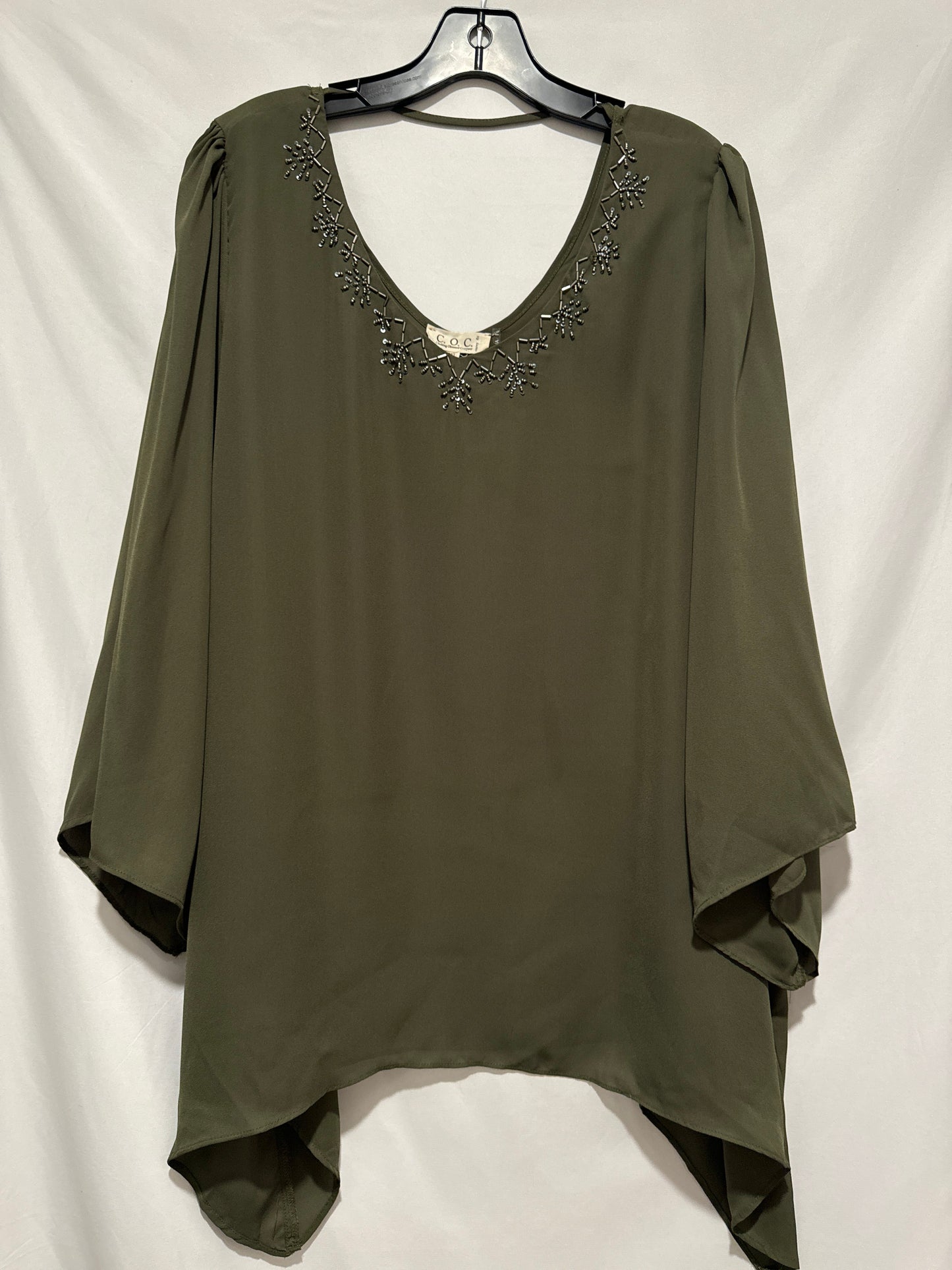 Top Long Sleeve By Clothes Mentor In Green, Size: 3x