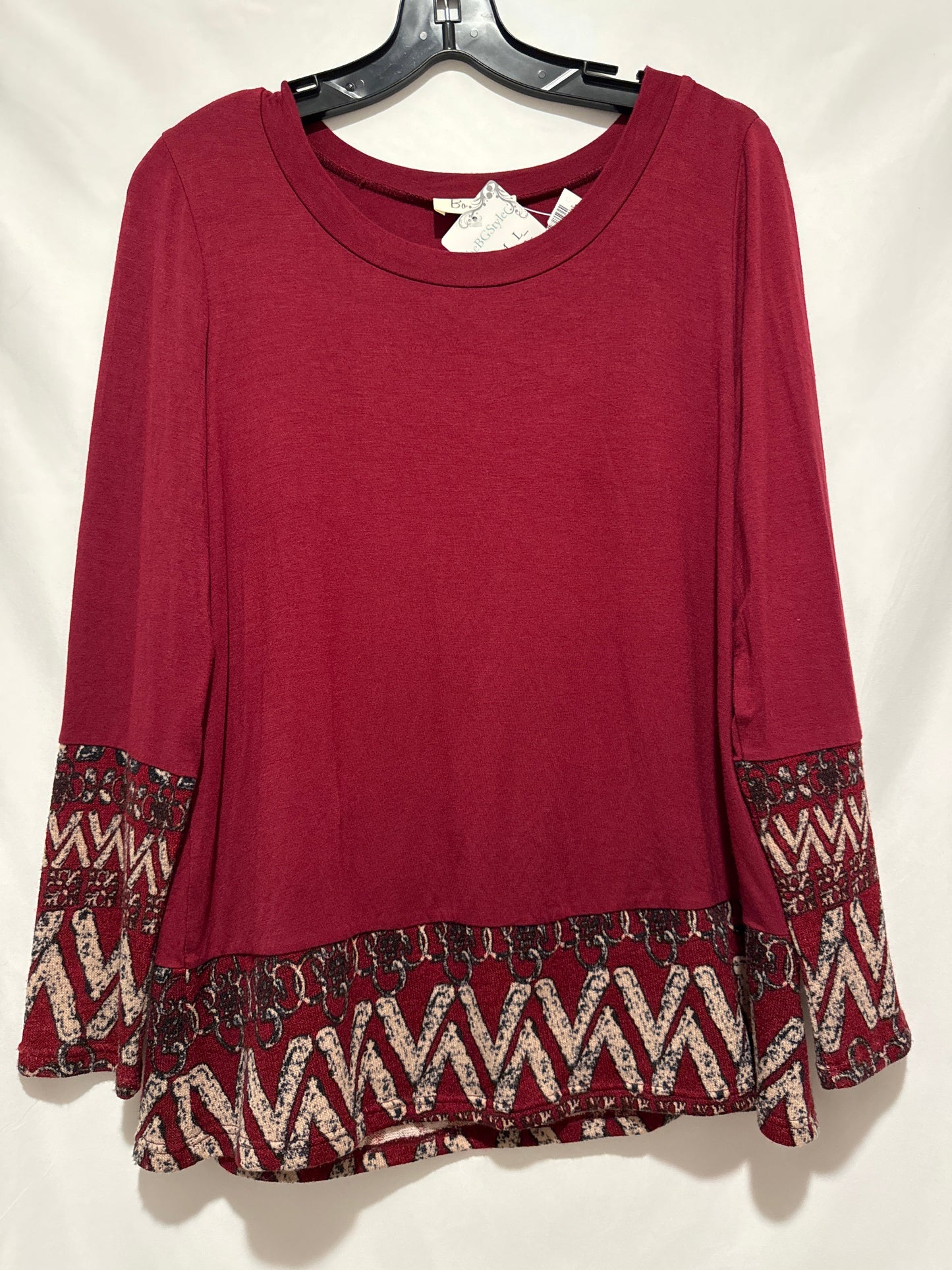 Top Long Sleeve By Clothes Mentor In Maroon, Size: S