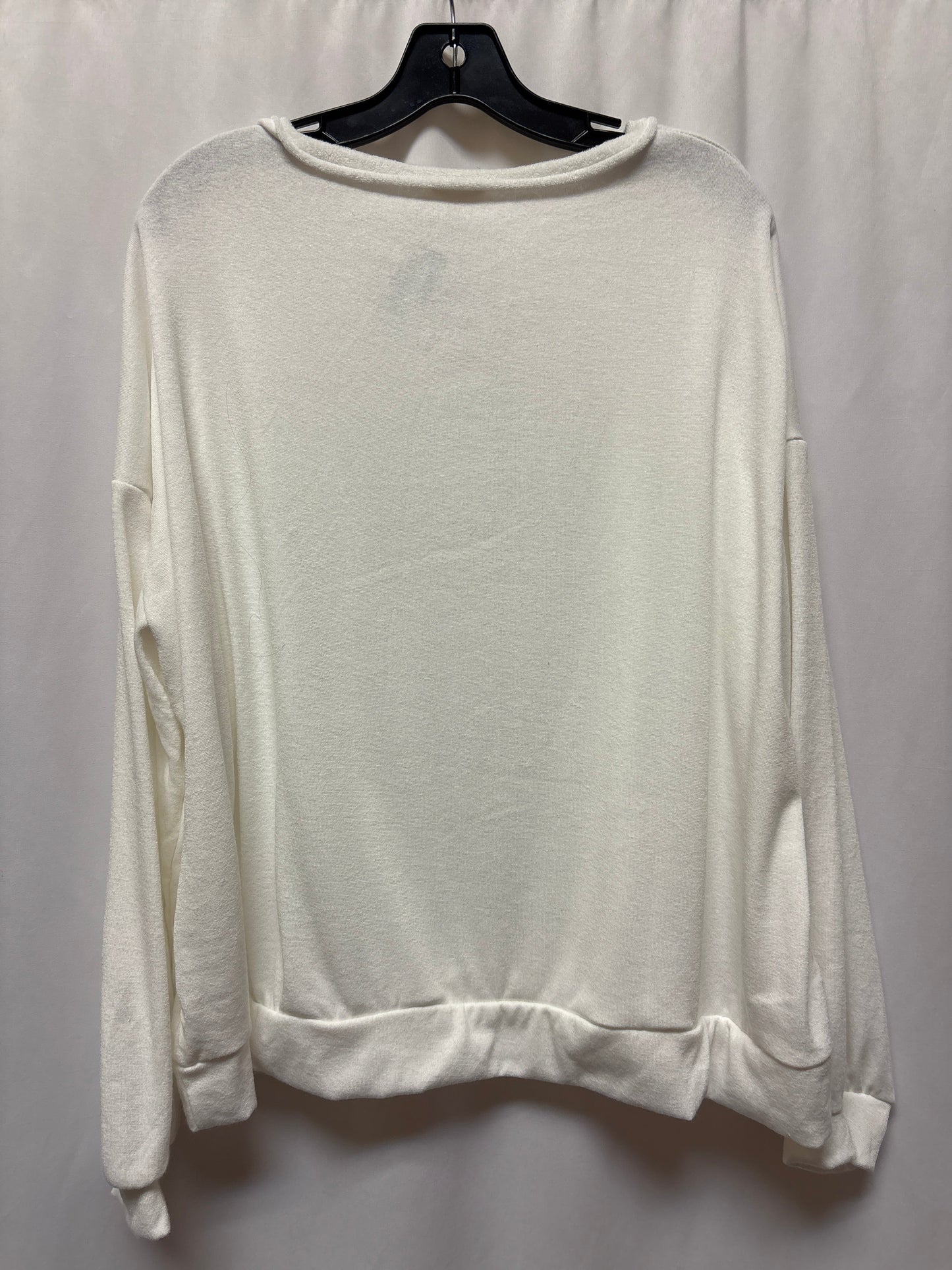 Top Long Sleeve By Bibi In White, Size: L