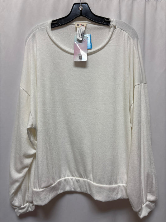 Top Long Sleeve By Bibi In White, Size: L