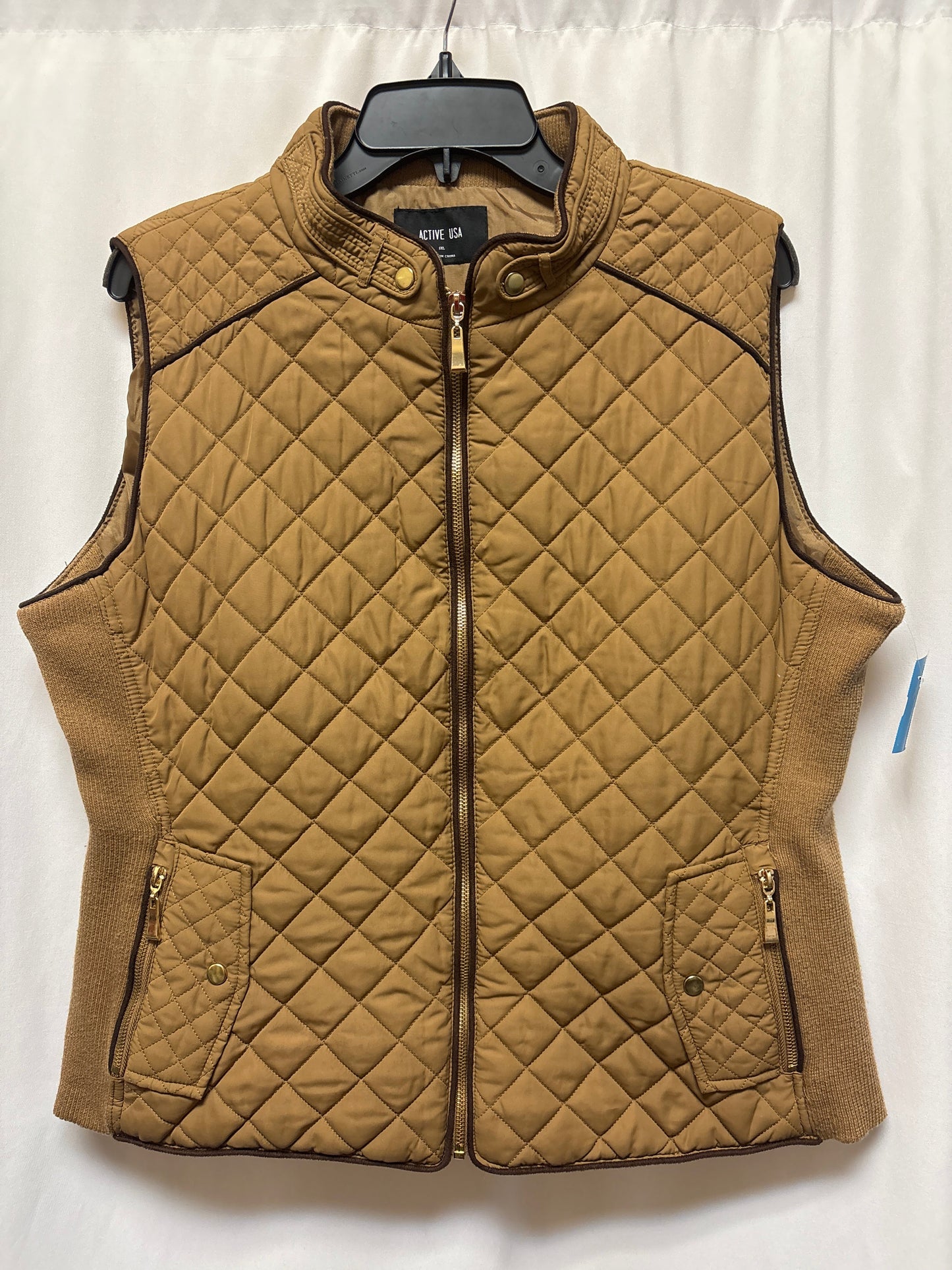 Vest Puffer & Quilted By Active Usa In Brown, Size: 1x