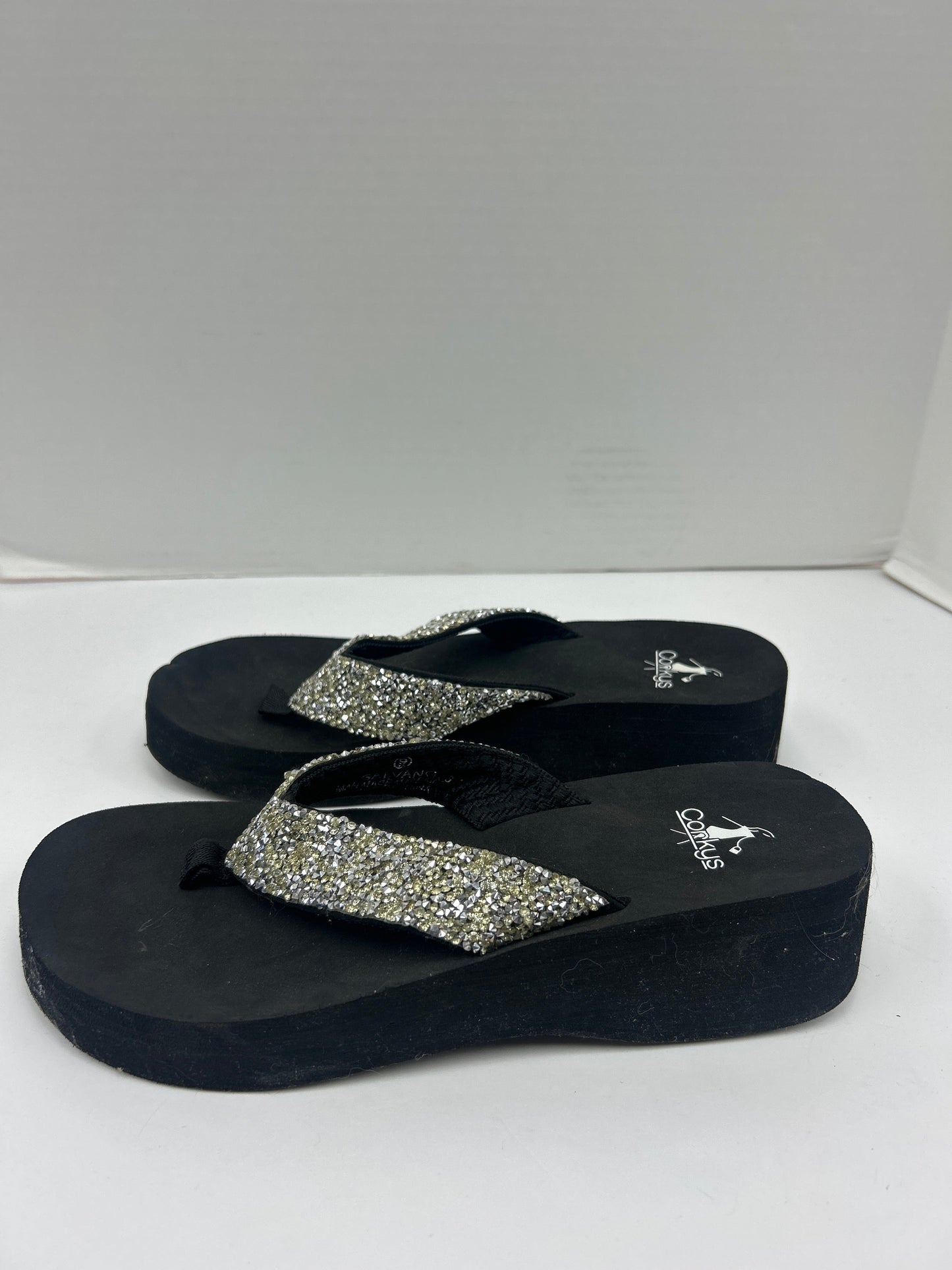 Sandals Flip Flops By Corkys In Black, Size: 9