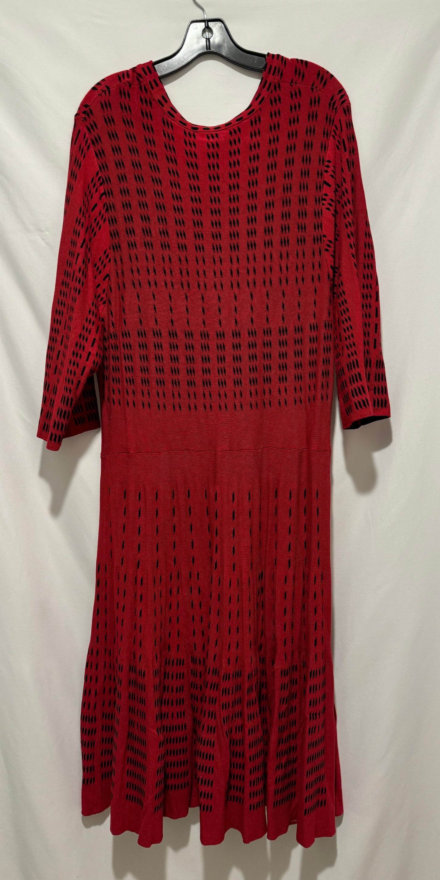 Dress Casual Midi By Ashley Stewart In Red, Size: 1x