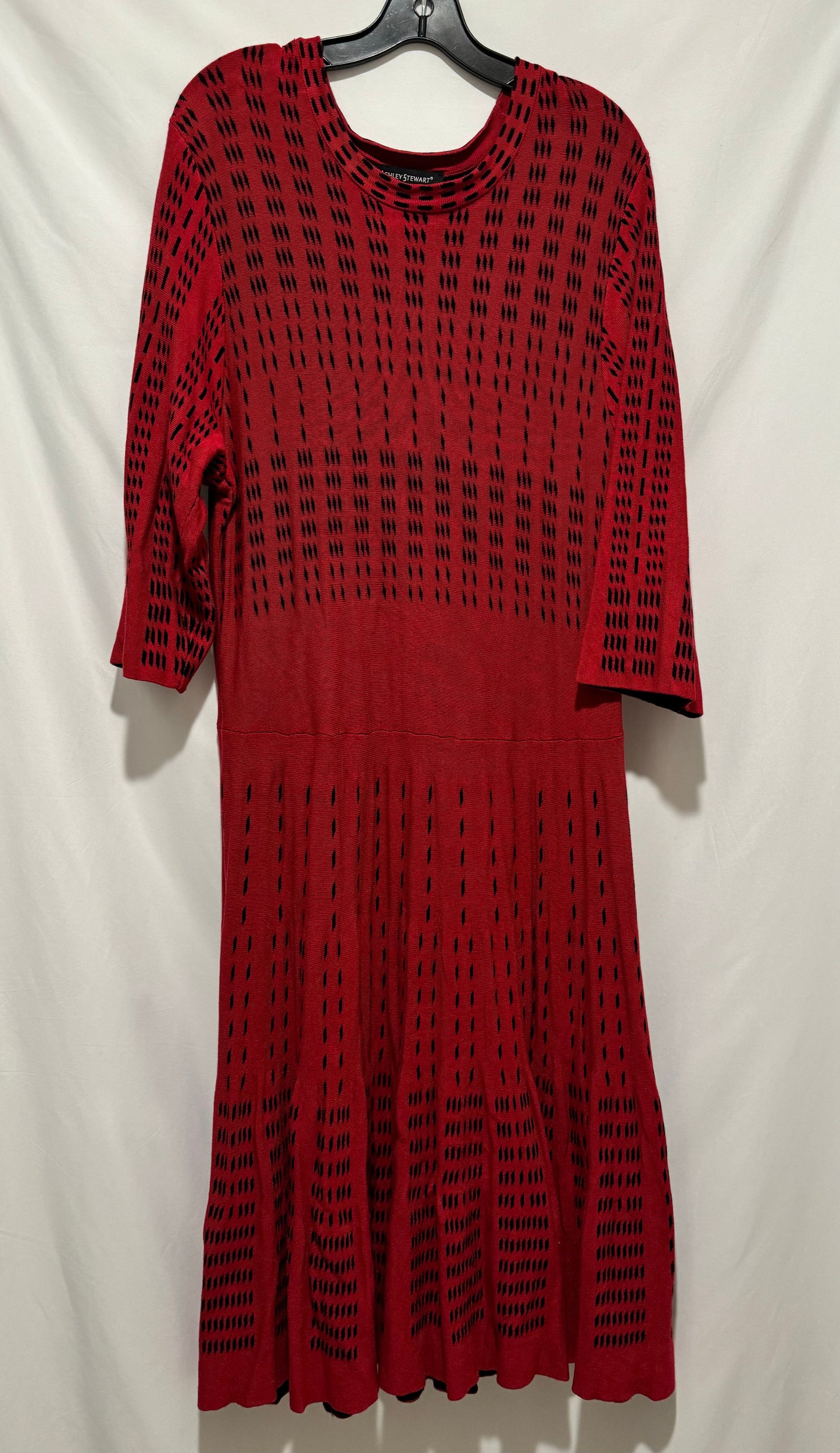 Dress Casual Midi By Ashley Stewart In Red, Size: 1x