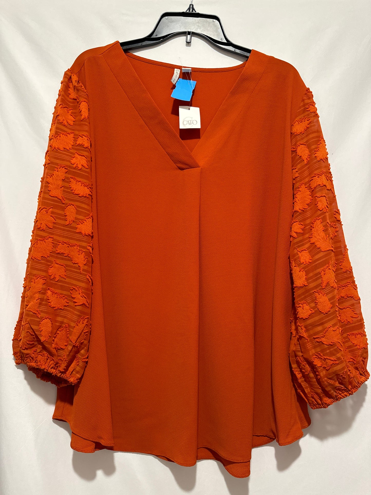 Top Long Sleeve By Cato In Orange, Size: 3x