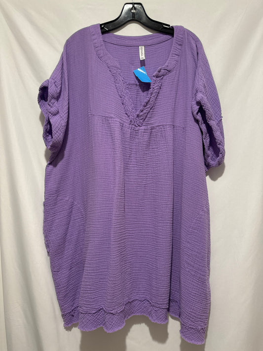 Top Short Sleeve By Zenana Outfitters In Purple, Size: 3x