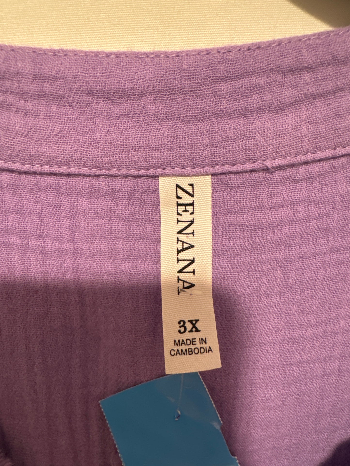 Top Short Sleeve By Zenana Outfitters In Purple, Size: 3x