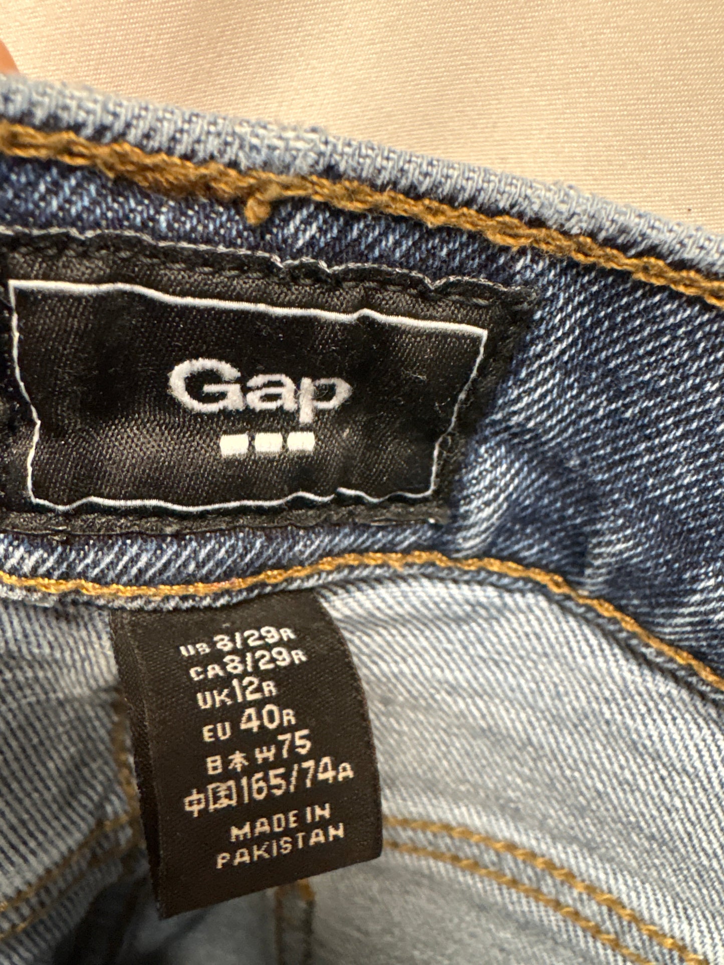 Jeans Straight By Gap In Blue Denim, Size: 8