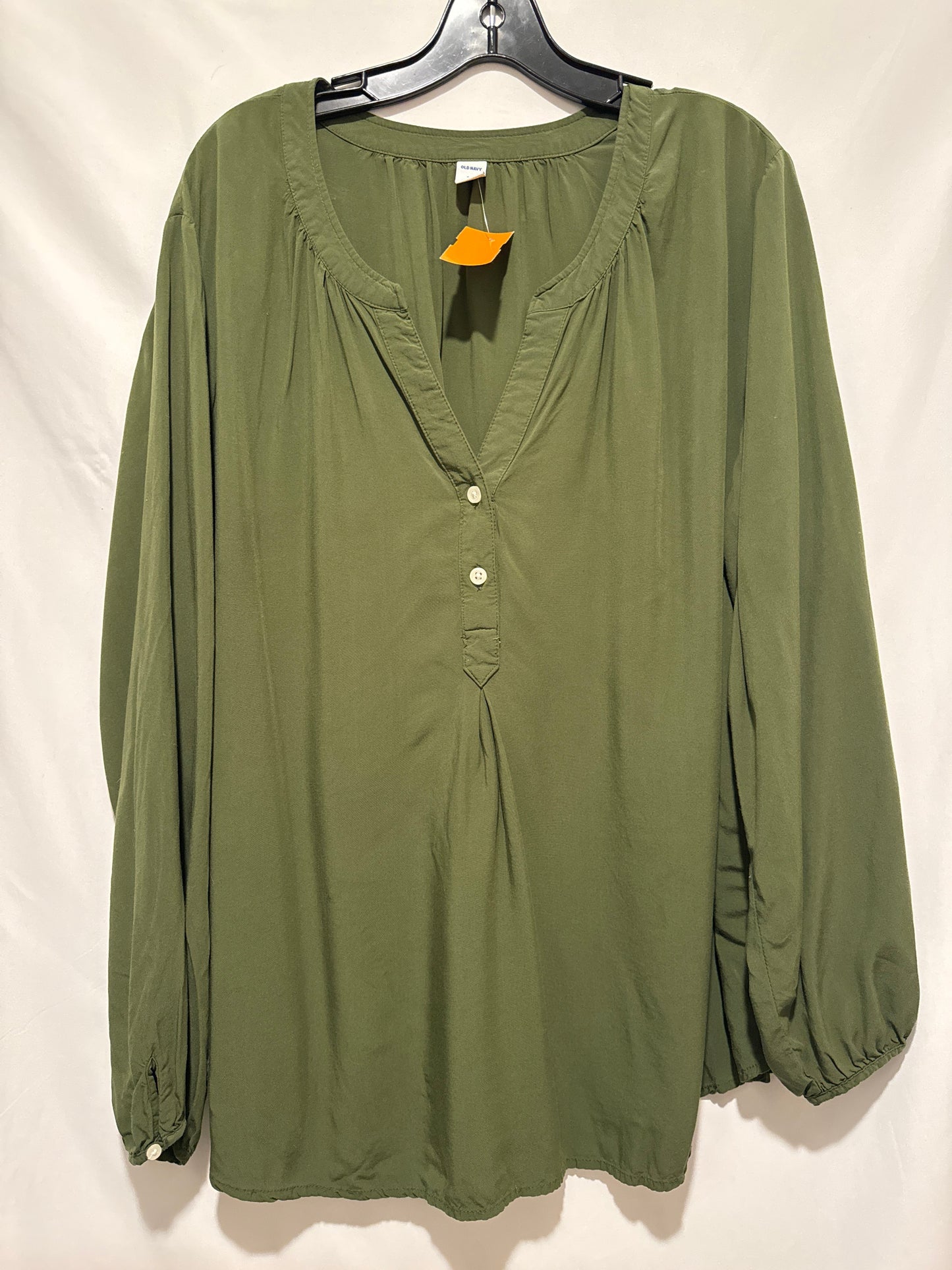 Top Long Sleeve By Old Navy In Green, Size: Xxl