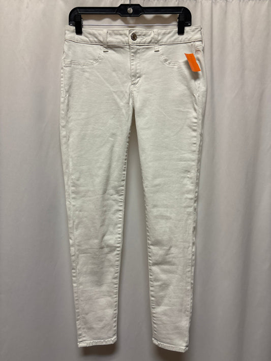 Jeans Skinny By American Eagle In White, Size: 10