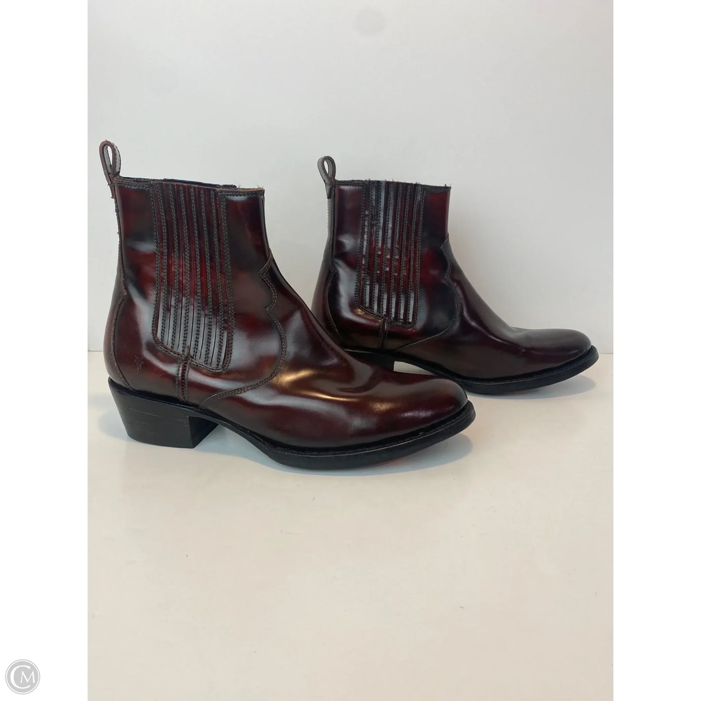 Boots Designer By Frye In Maroon, Size: 8