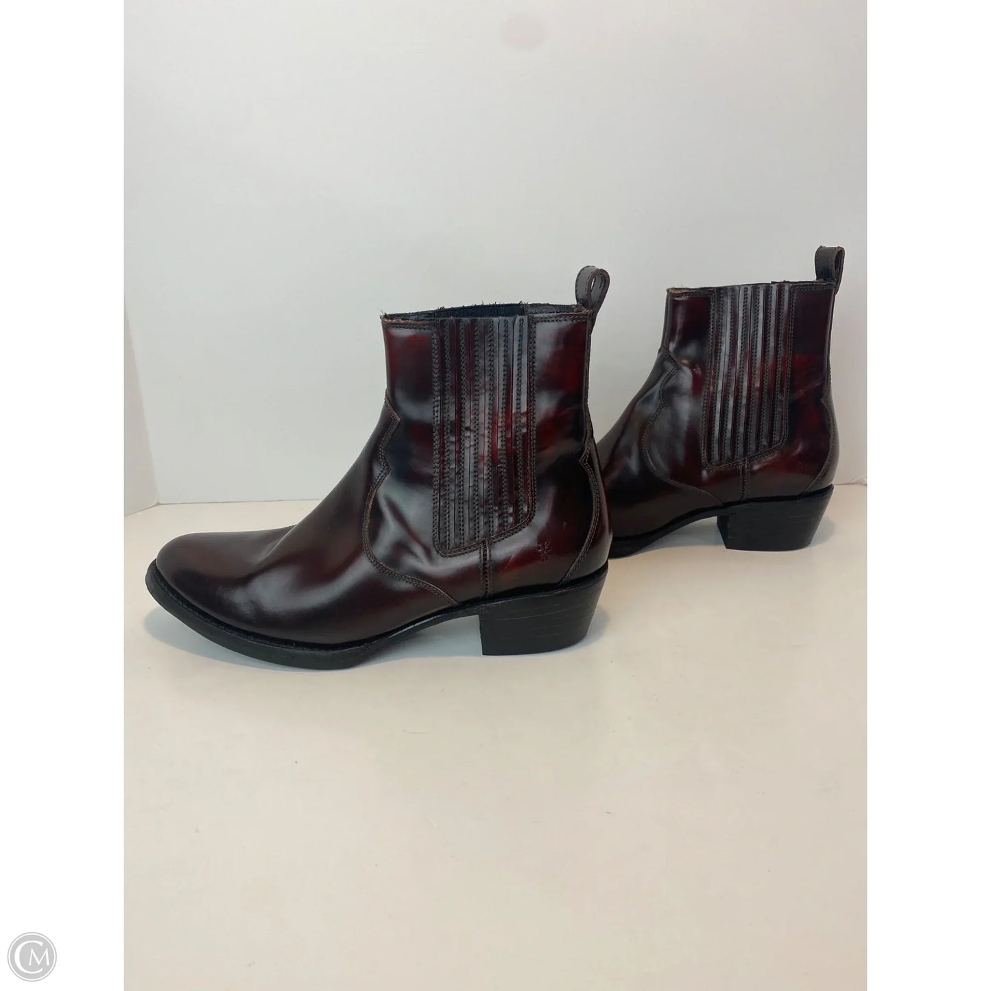 Boots Designer By Frye In Maroon, Size: 8