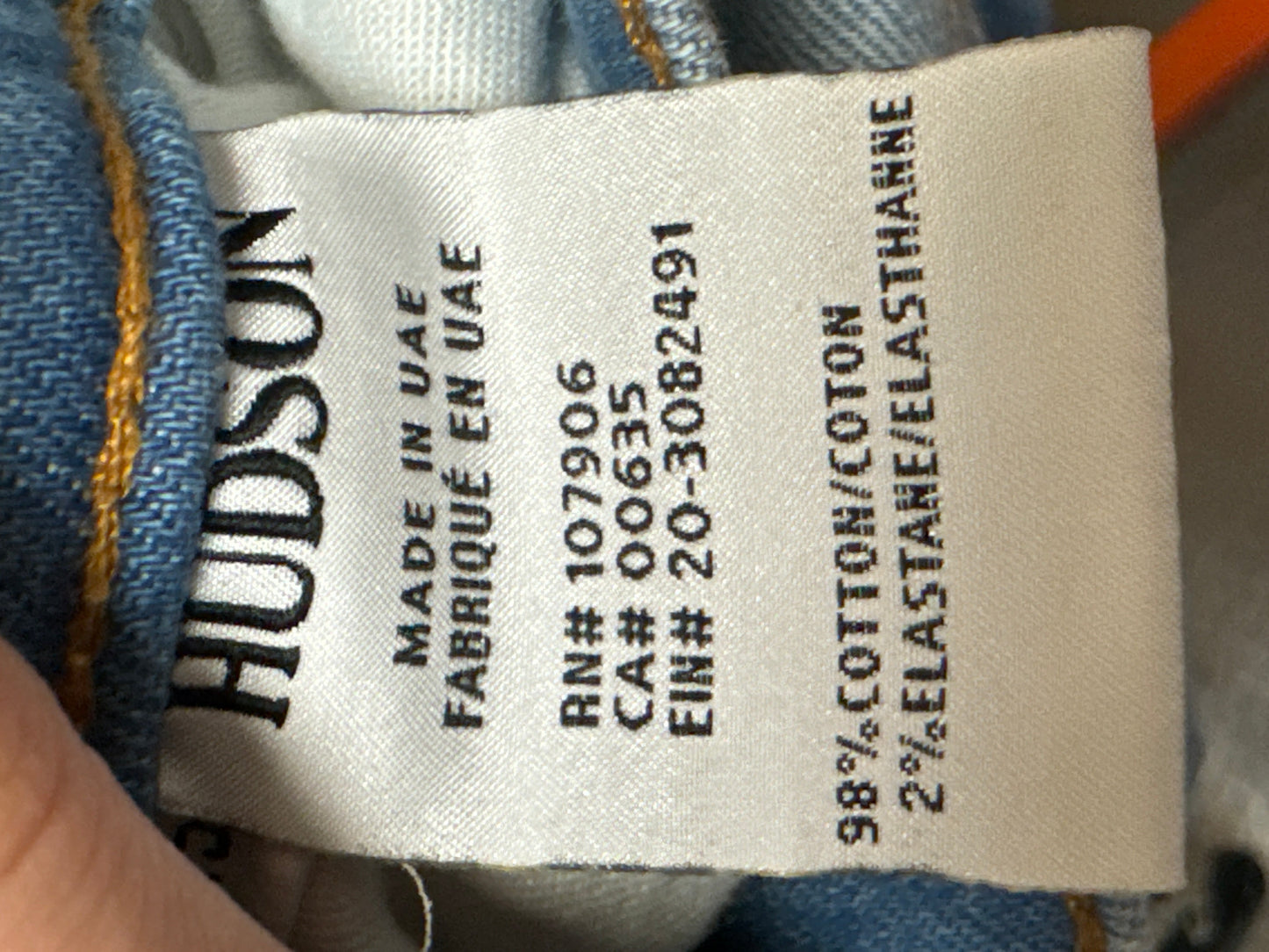 Jeans Straight By Hudson In Blue Denim, Size: 2