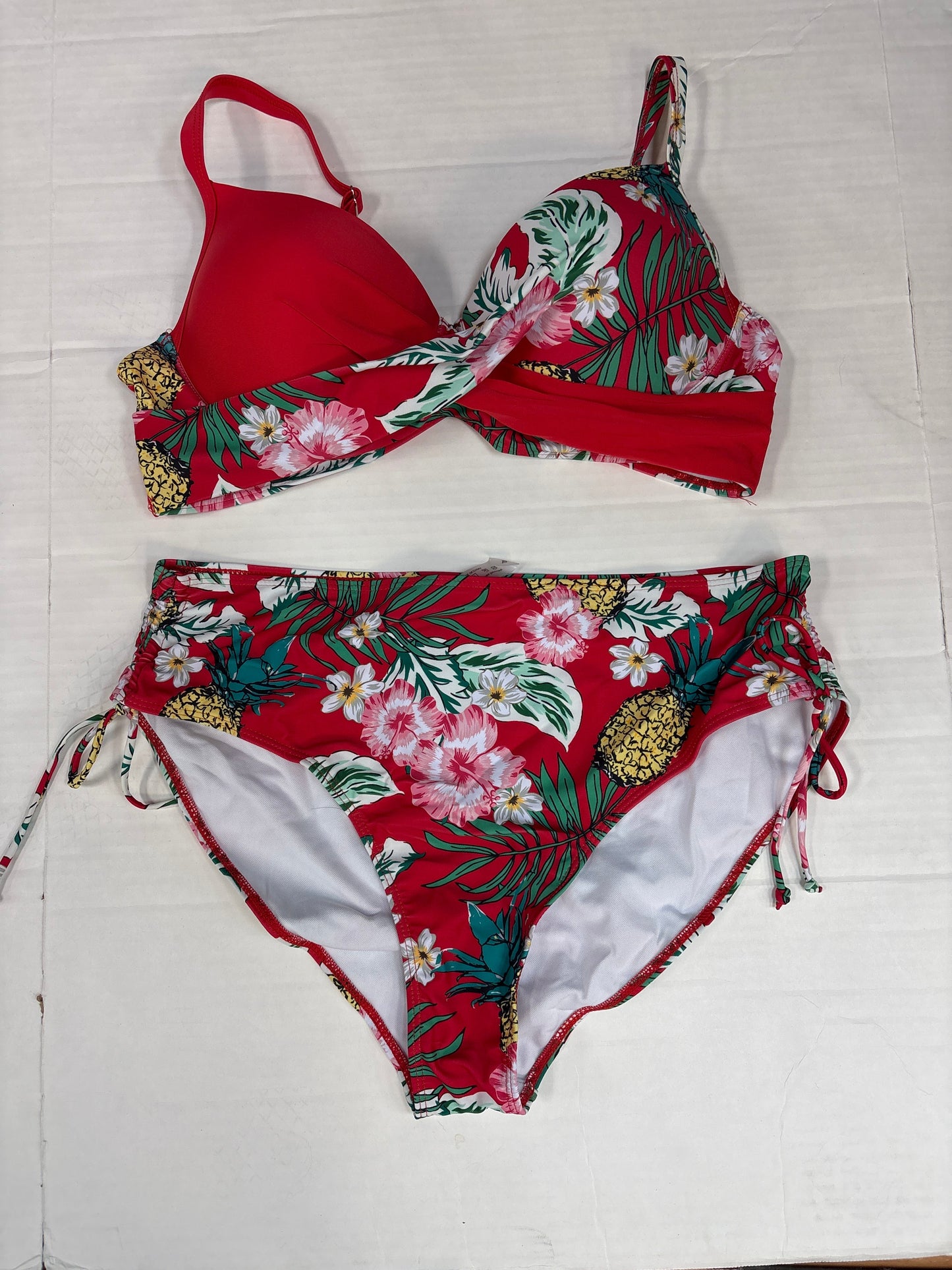 Swimsuit 2pc By Shein In Red, Size: 2x