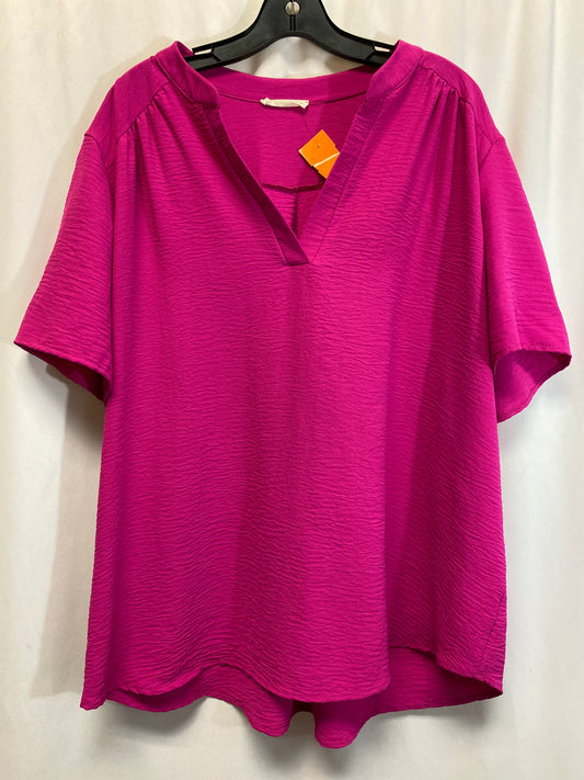 Top Short Sleeve By Entro In Pink, Size: 1x