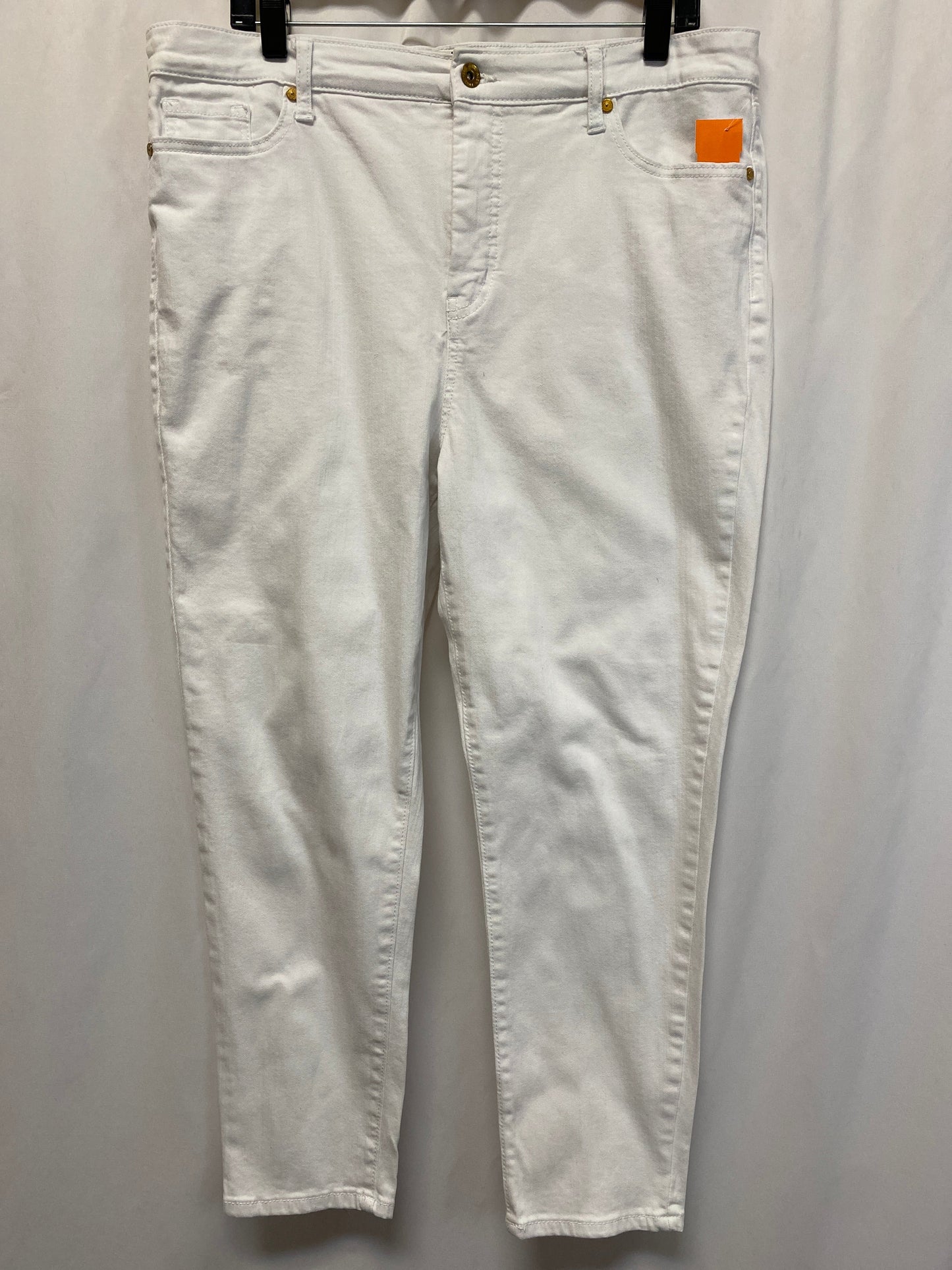 Jeans Skinny By Anne Klein In White, Size: 16