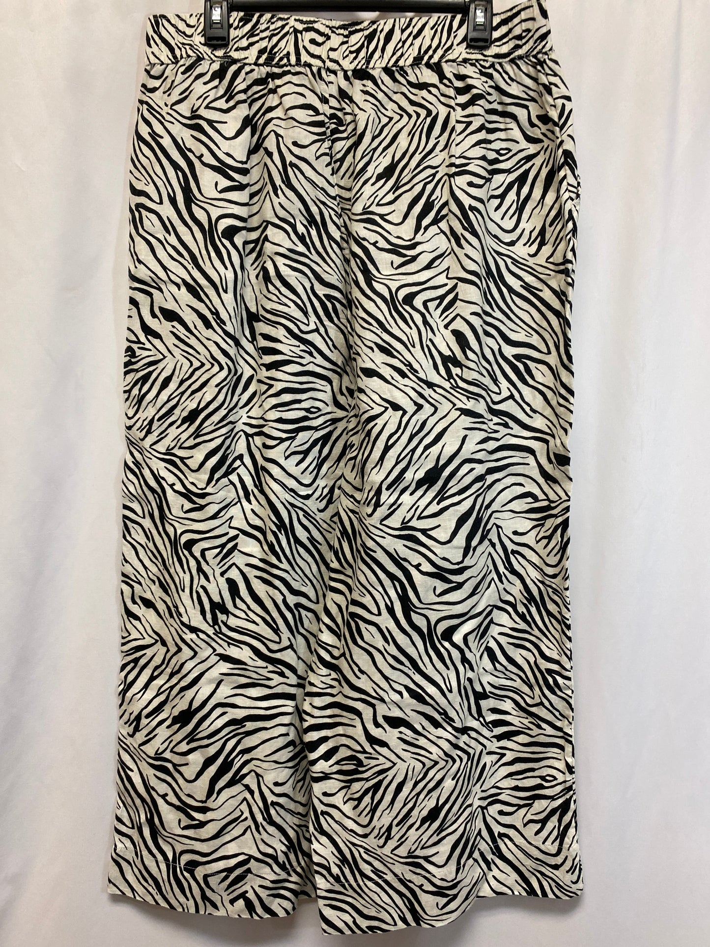 Pants Linen By Nicole By Nicole Miller In Zebra Print, Size: Xl