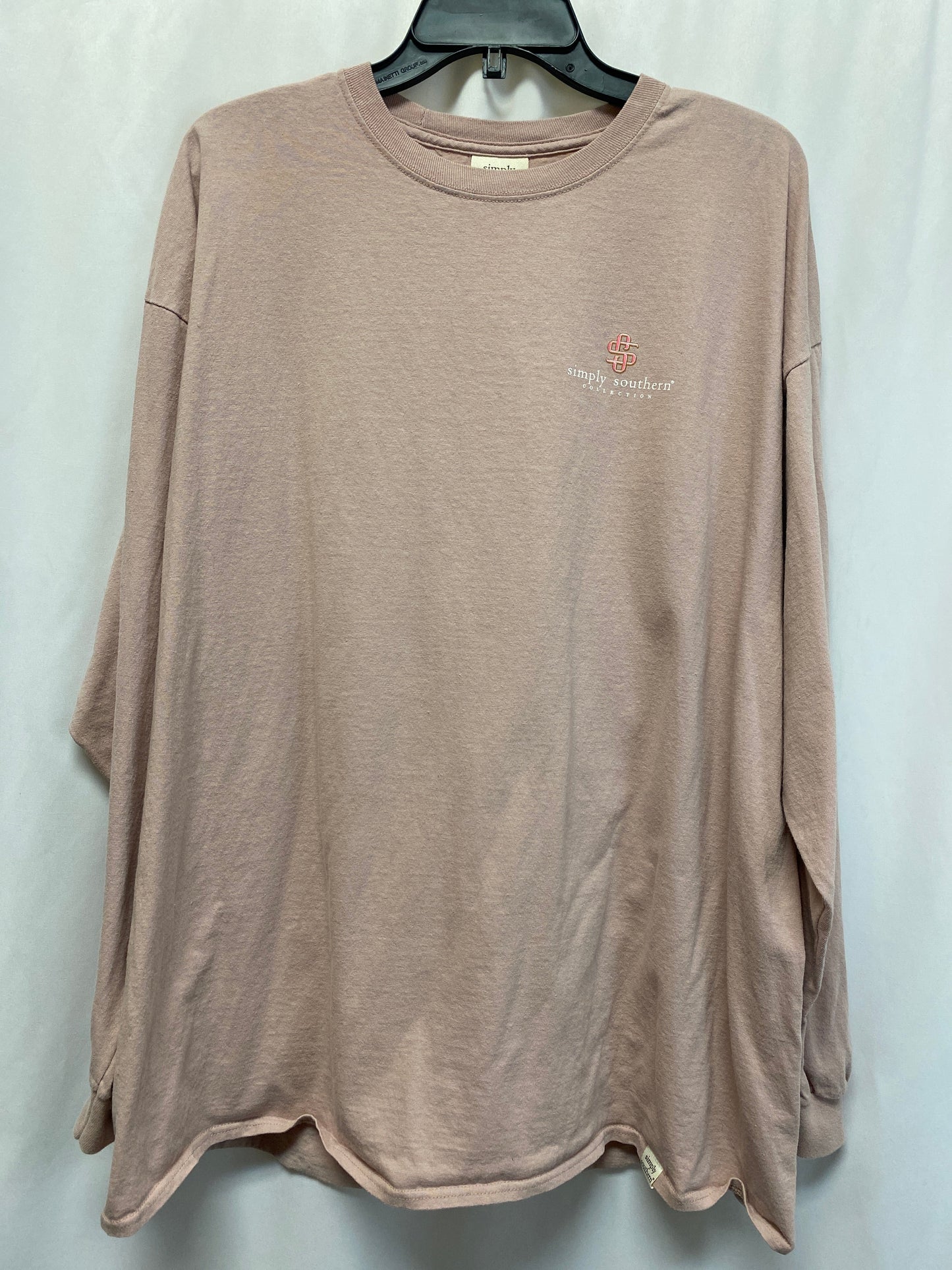 Top Long Sleeve By Simply Southern In Mauve, Size: Xxl