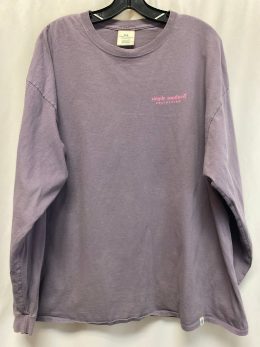 Top Long Sleeve By Simply Southern In Purple, Size: Xxl