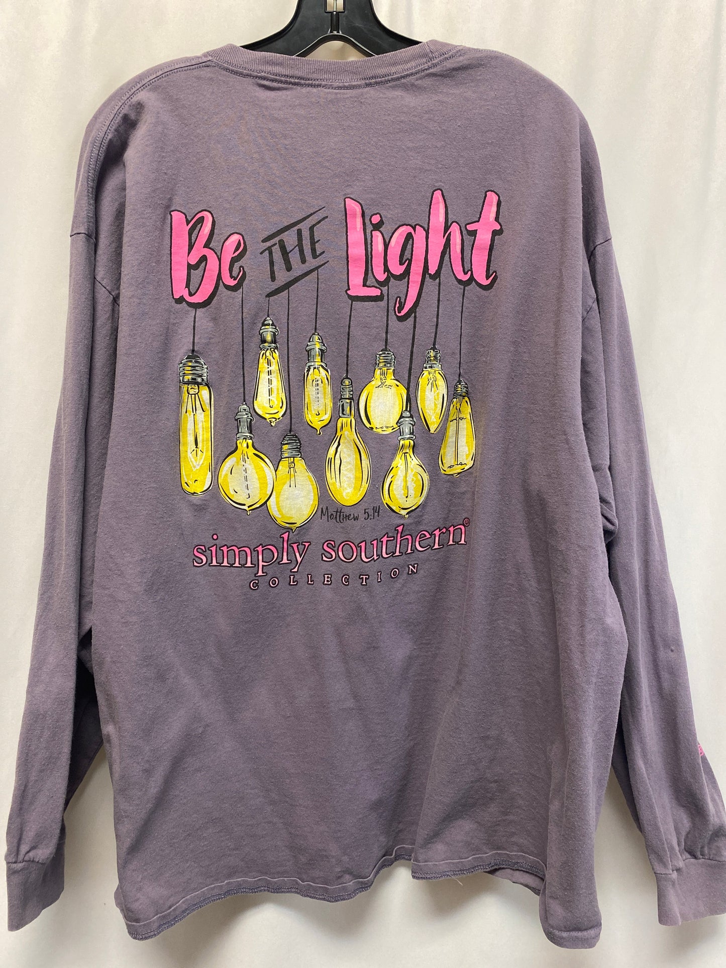 Top Long Sleeve By Simply Southern In Purple, Size: Xxl