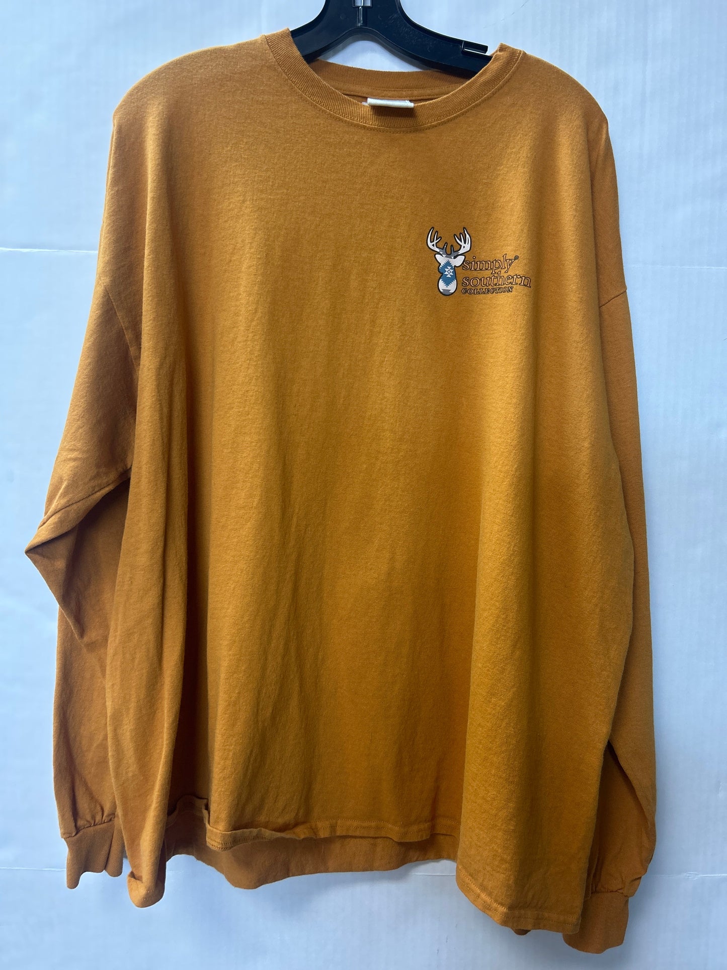 Top Long Sleeve By Simply Southern In Yellow, Size: Xxl