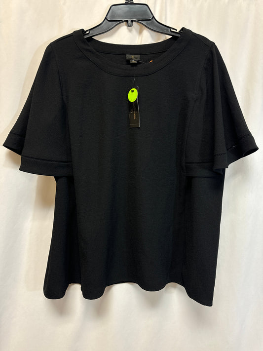 Top Short Sleeve By Worthington In Black, Size: 1x