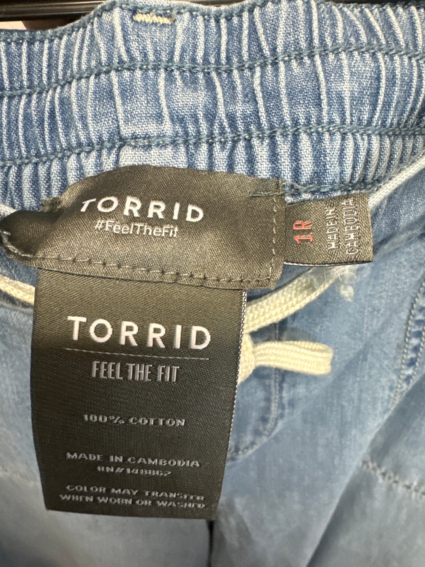 Pants Cropped By Torrid In Blue Denim, Size: 1x