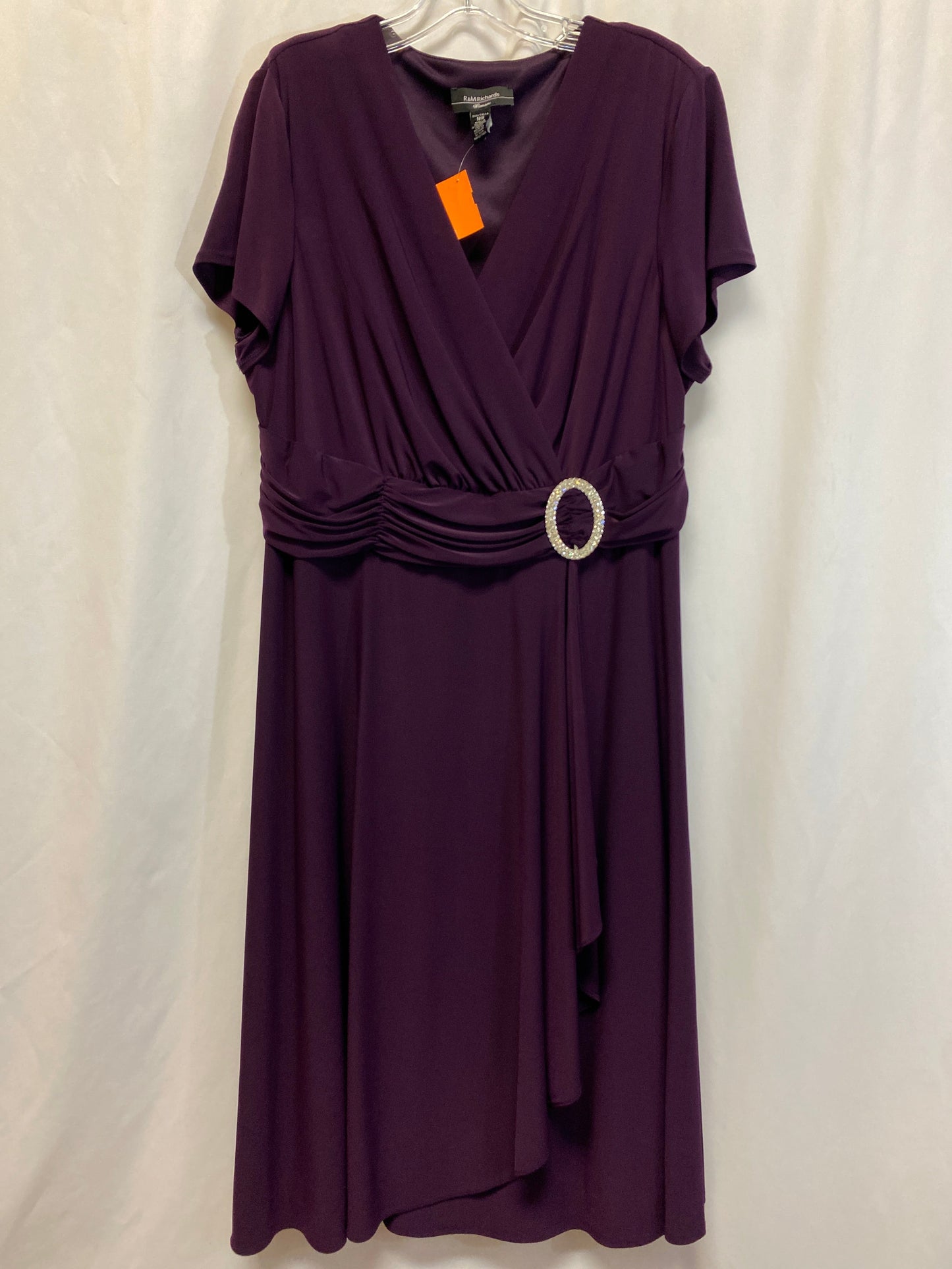 Dress Party Midi By R And M Richards In Purple, Size: 1x