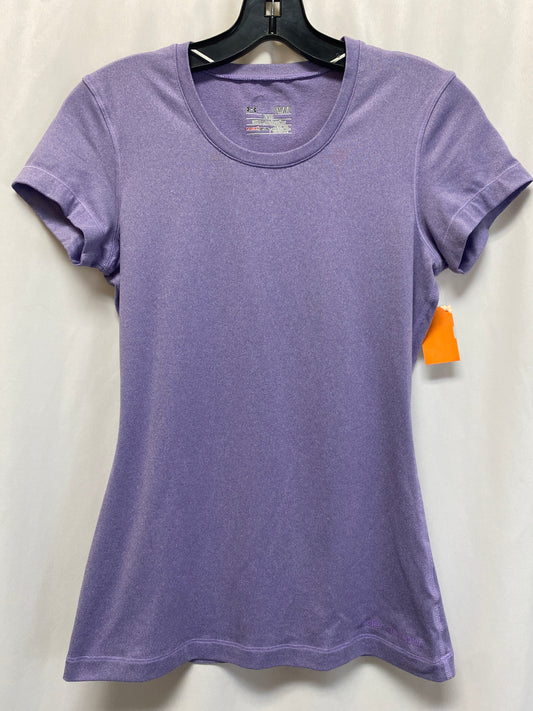 Athletic Top Short Sleeve By Under Armour In Purple, Size: S