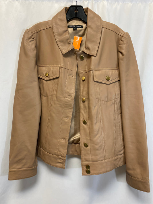 Jacket Leather By Boston Proper In Brown, Size: Xl