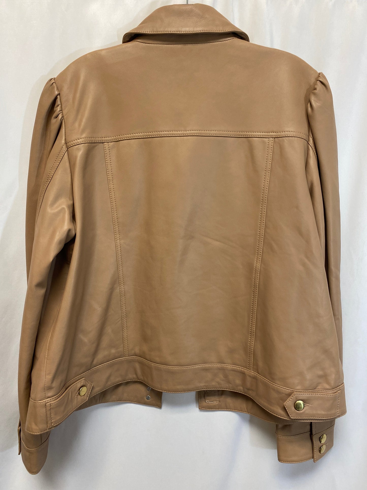 Jacket Leather By Boston Proper In Brown, Size: Xl