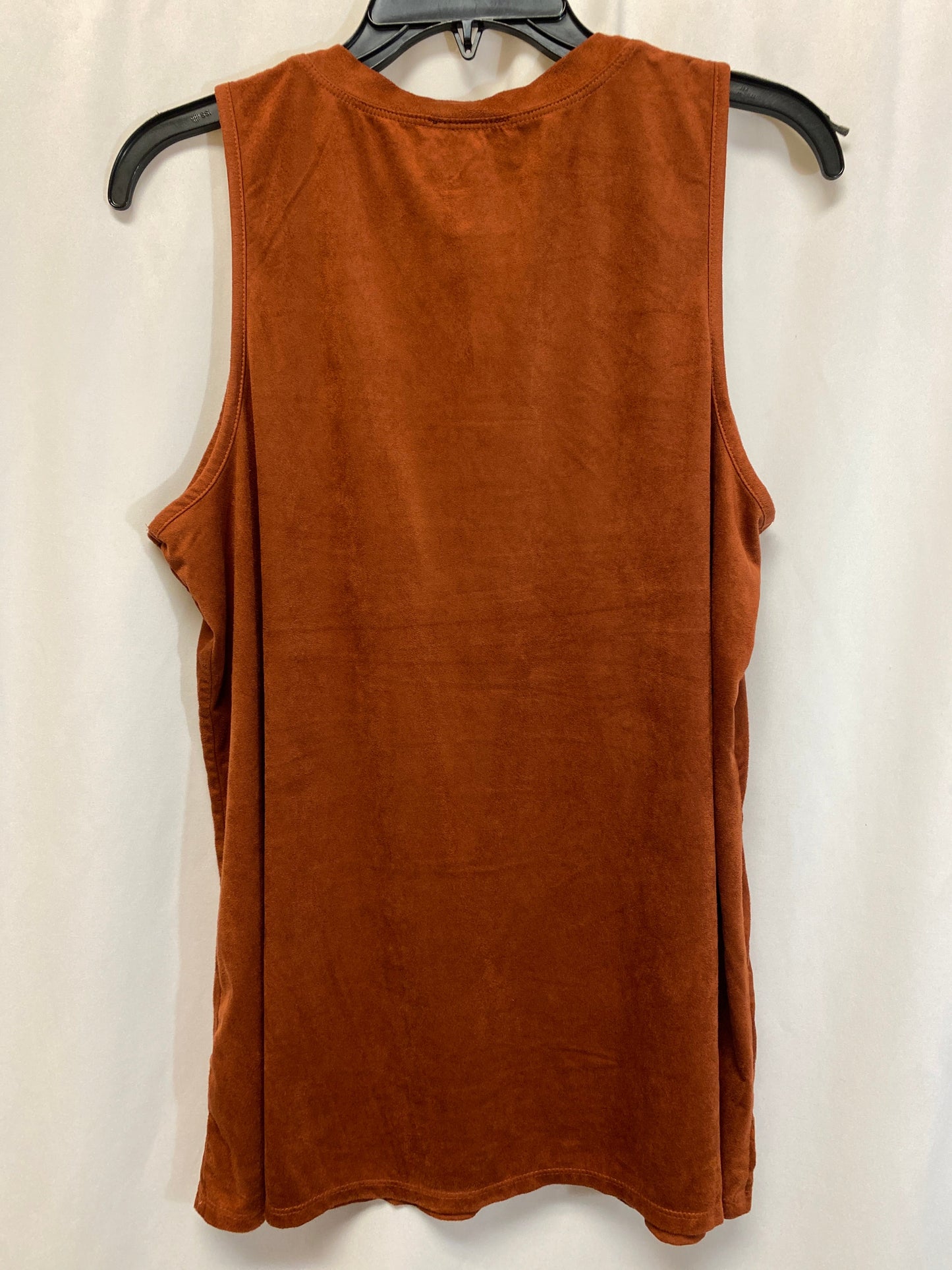 Top Sleeveless By Ab Studio In Brown, Size: Xl