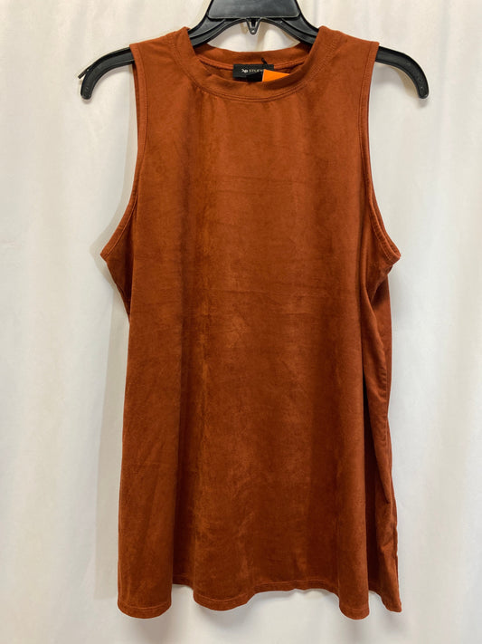 Top Sleeveless By Ab Studio In Brown, Size: Xl