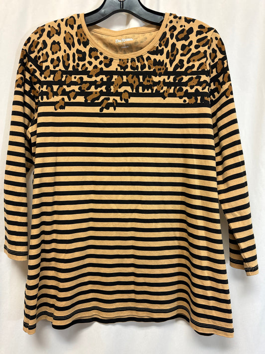 Top Long Sleeve By Kim Rogers In Beige, Size: L