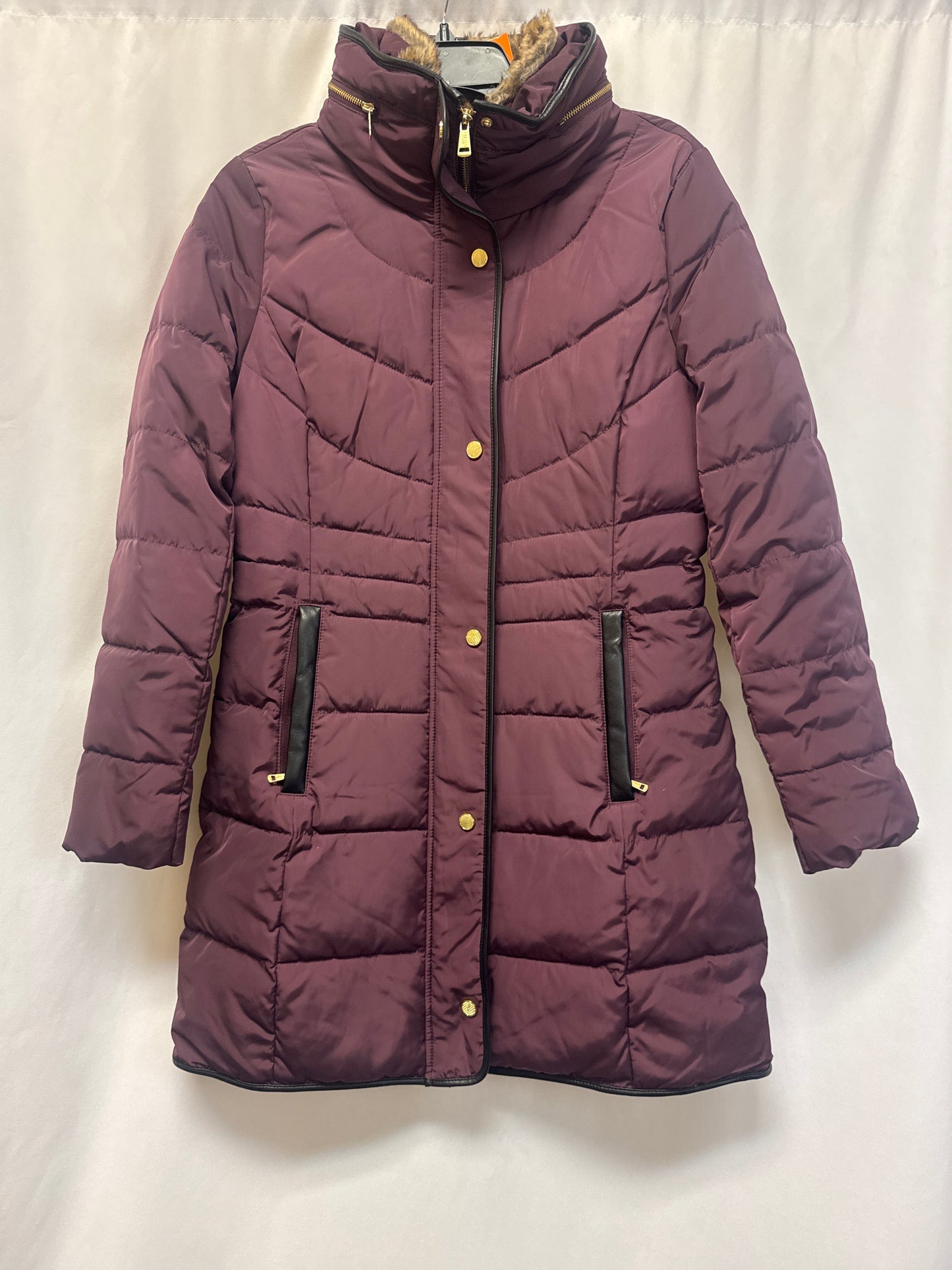 Coat Puffer & Quilted By Cole-haan In Purple, Size: S