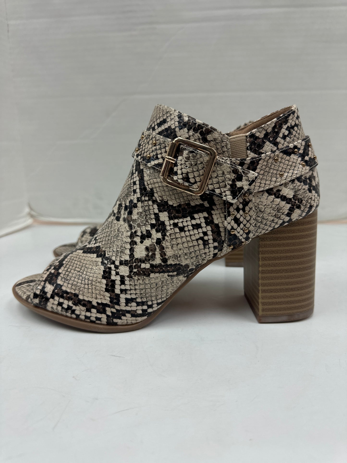 Shoes Heels Block By Clothes Mentor In Snakeskin Print, Size: 8