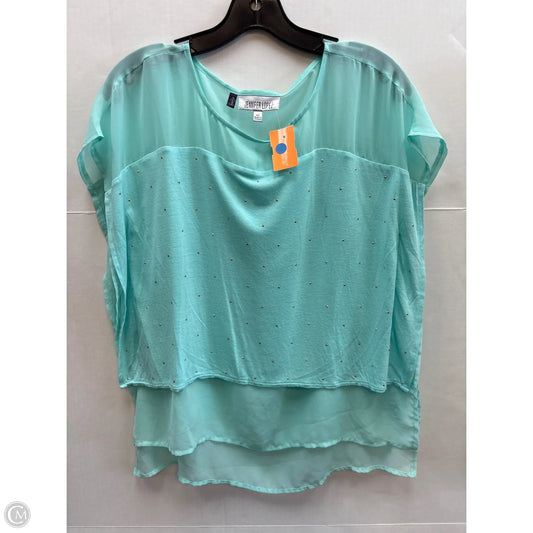 Top Short Sleeve By Jennifer Lopez In Blue, Size: Xs
