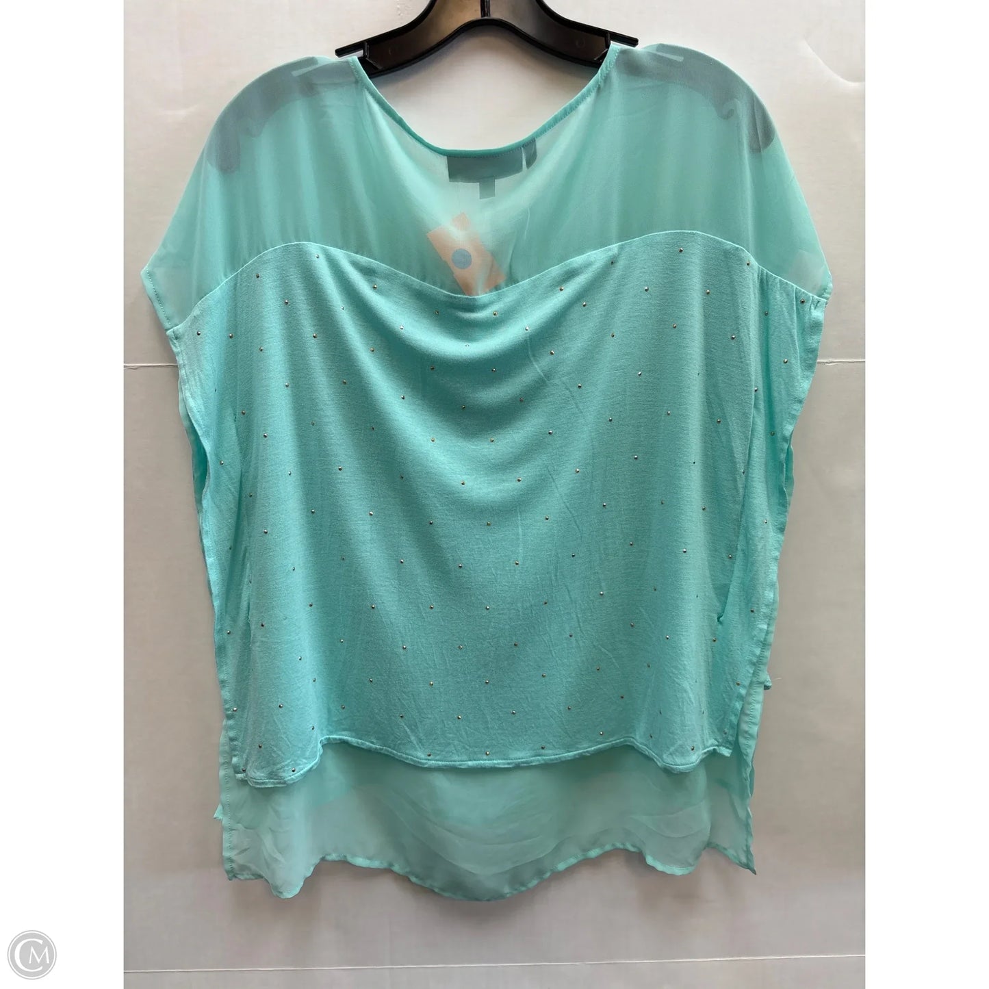Top Short Sleeve By Jennifer Lopez In Blue, Size: Xs