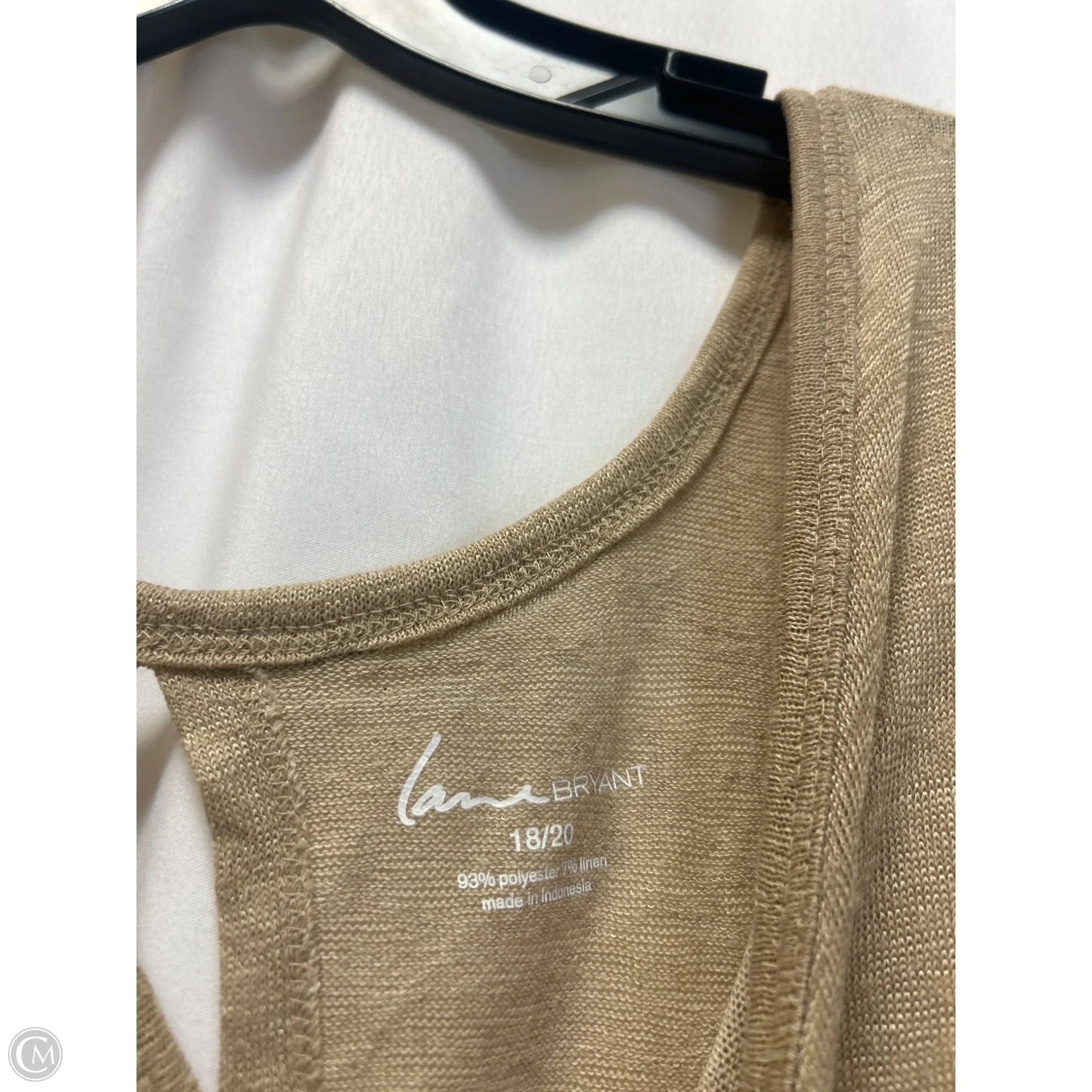 Top Short Sleeve By Lane Bryant In Beige, Size: 1x