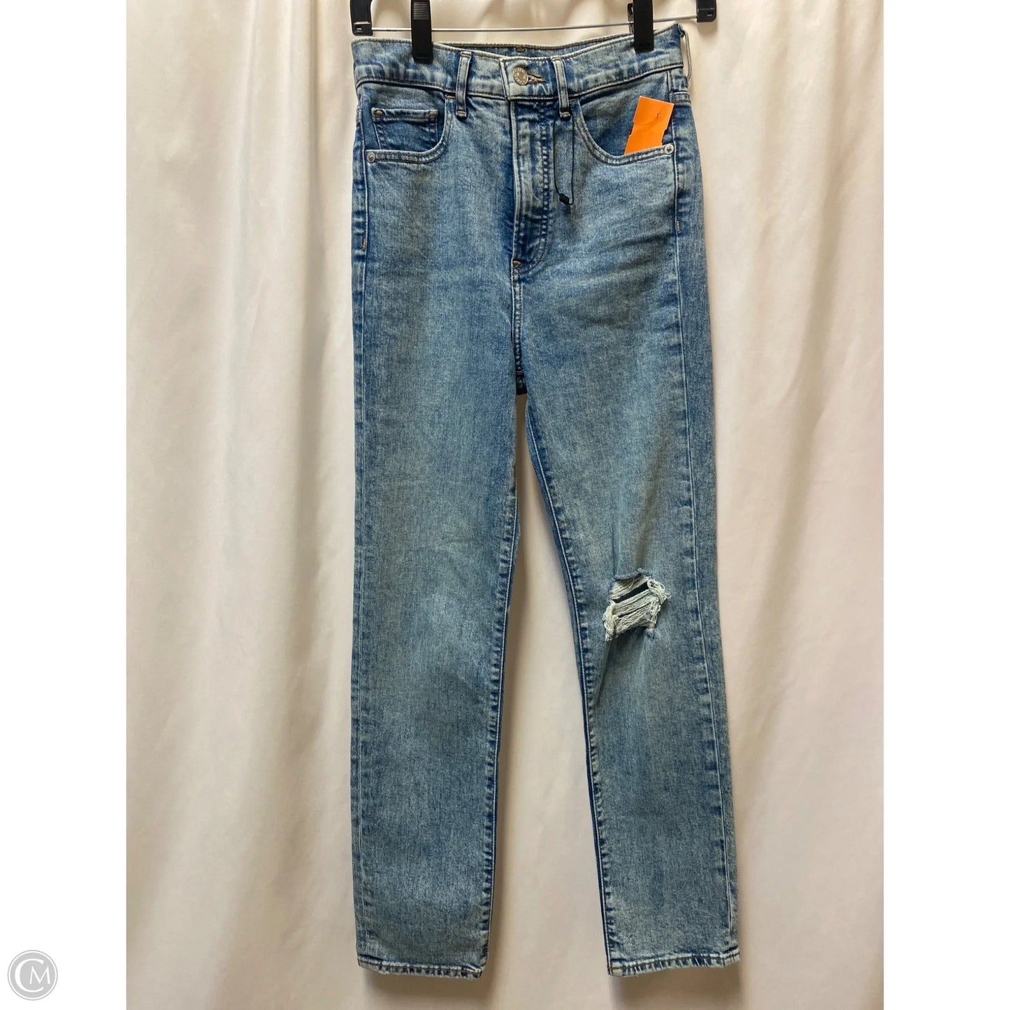 Jeans Straight By Express In Blue Denim, Size: 0