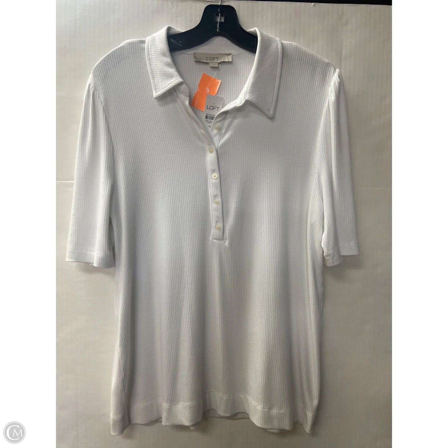 Top Short Sleeve By Loft In White, Size: Xl