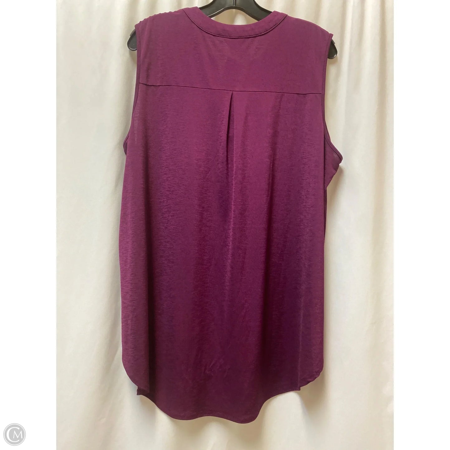 Top Sleeveless By Cato In Purple, Size: 1x