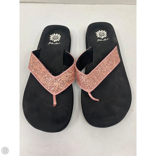 Sandals Flip Flops By Yellow Box In Black, Size: 8.5
