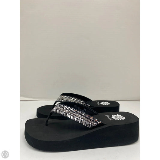Sandals Flip Flops By Yellow Box In Black, Size: 6.5