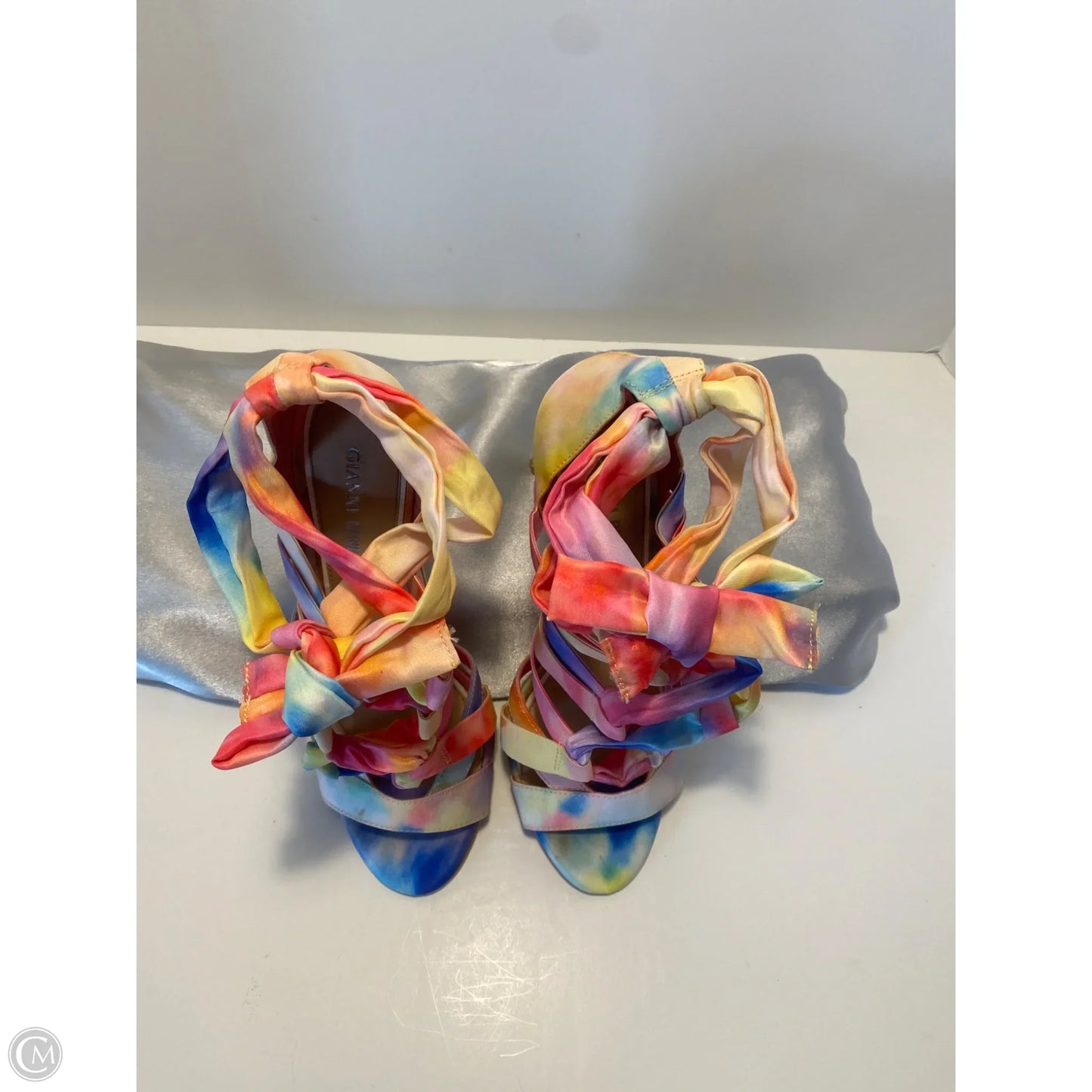 Sandals Heels Stiletto By Gianni Bini In Rainbow Print, Size: 8.5