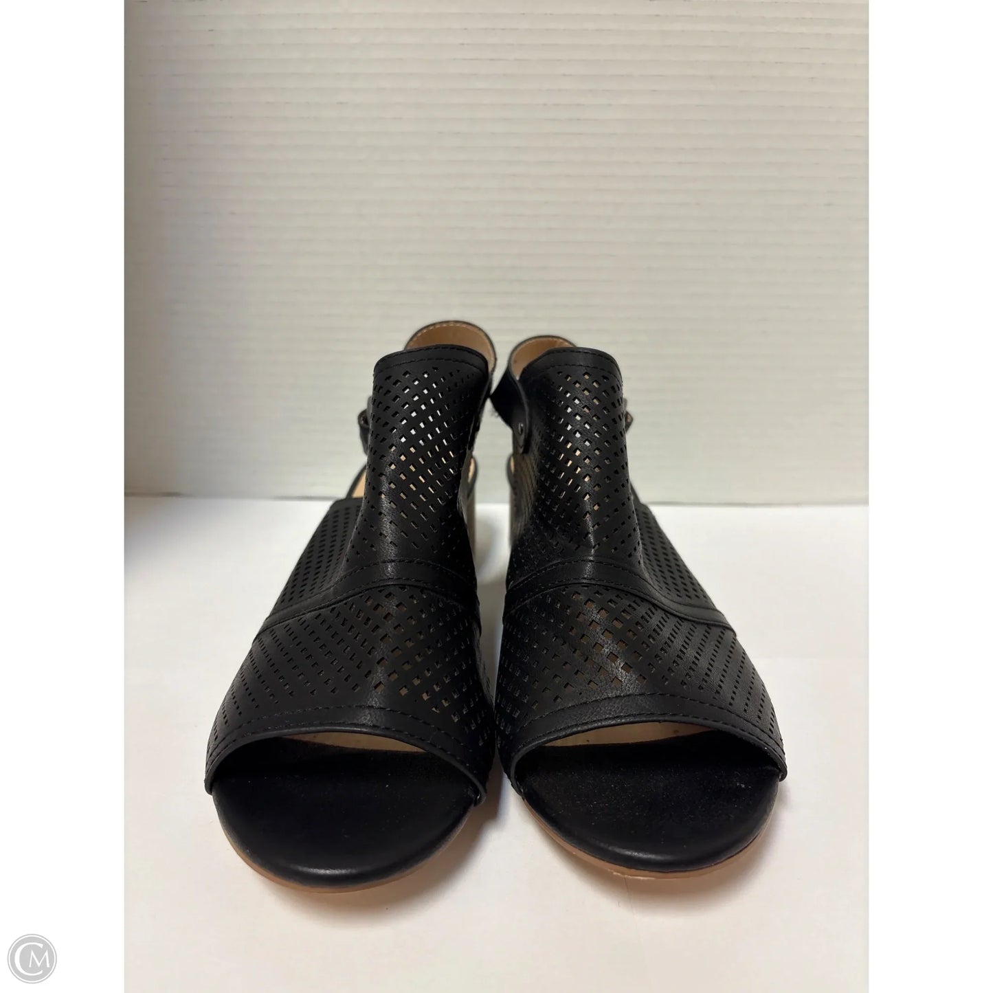 Sandals Heels Block By Restricted In Black, Size: 9