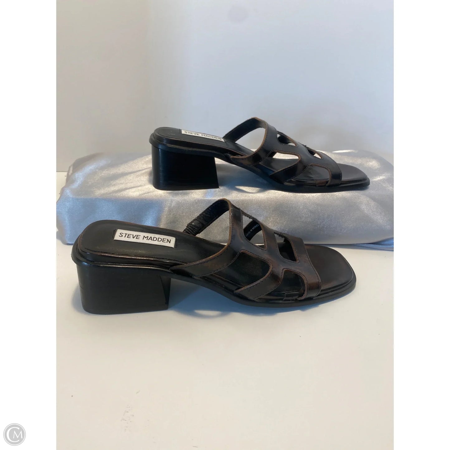 Sandals Heels Block By Steve Madden In Brown, Size: 7