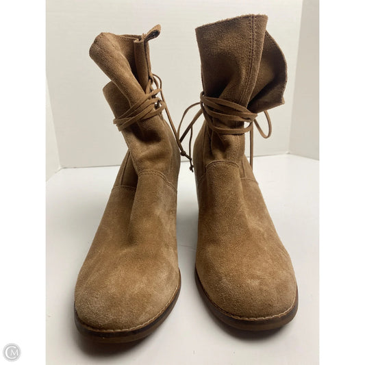 Boots Ankle Heels By Toms In Brown, Size: 9.5